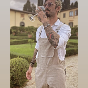Client William J. Tully In Linen Overalls